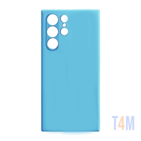 Capa de Silicone com Moldura de Câmera para Samsung Galaxy S23 Ultra Azul Claro